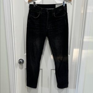 (11) rag & bone Men's Dark Black Skinny Jeans